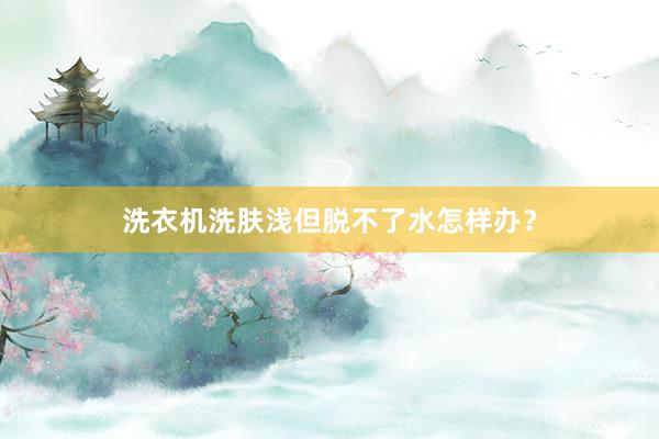 洗衣机洗肤浅但脱不了水怎样办？
